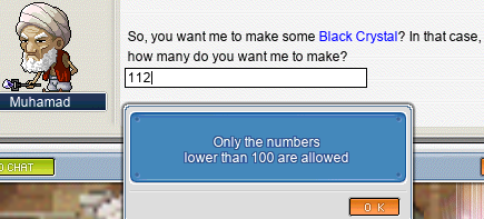 Only the numbers lower than 100 are allowed