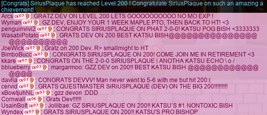 SiriusPlaque hits level 200~!!