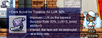 d33r gets a Top LUK 30%!