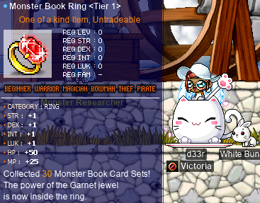 d33r gets a T1 Monster Book Ring!