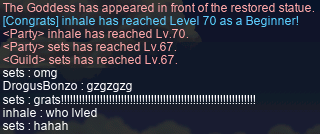 inhale hits level 70~!! (And sets 67)