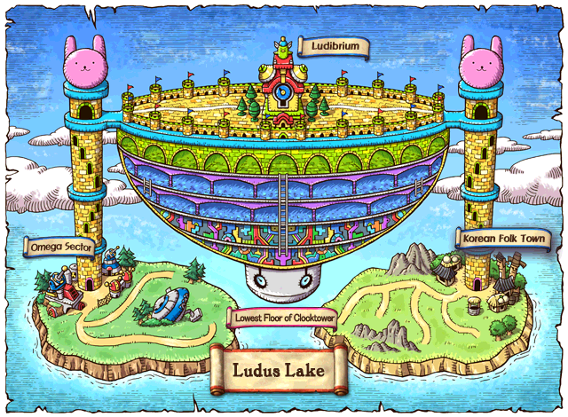 Lūdus Lake world map