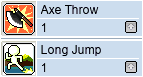 The Axe Throw & Long Jump skills
