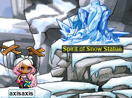 axis checks out the Spirit of Snow Statue