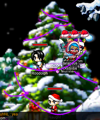 Christmas tree on the left-hand side of the map