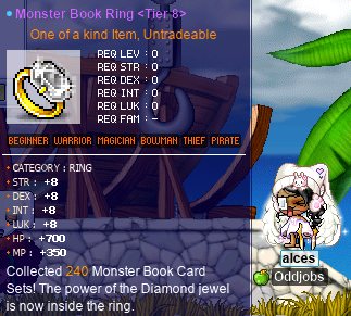 alces gets the tier 8 Monster Book Ring!!