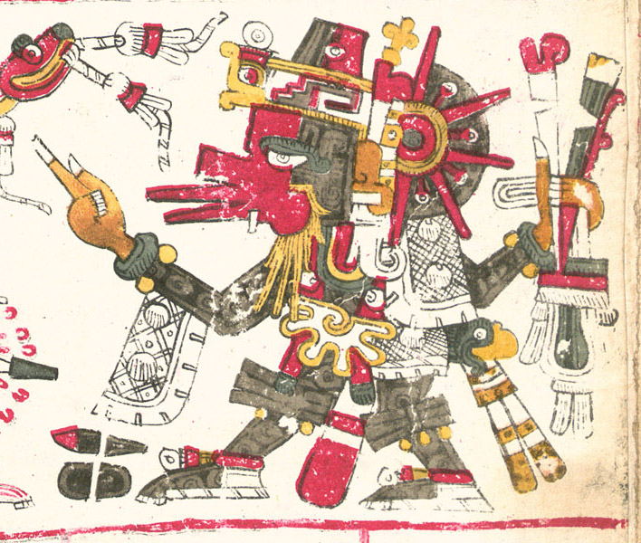 Quetzalcōātl, as depicted in the Codex Borgia