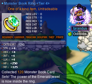 tara gets the tier-4 Monster Book ring!