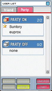 The “user list” window