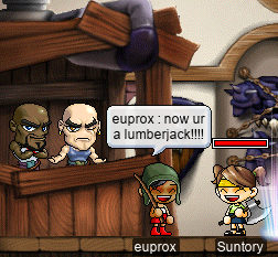 Suntory gets a Metal Axe from the Perion armoury (euprox: now ur a lumberjack!!!!)