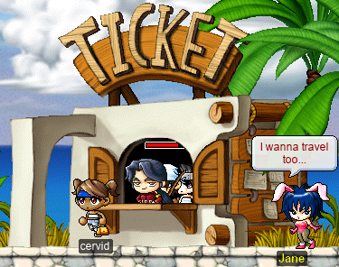 Getting stuck in the exterior of the ticket booth in Lith Harbour