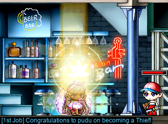 pudu becomes a thief, at the Beer Bar