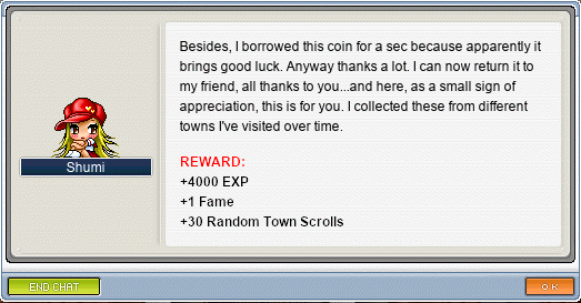Shumi’s first reward