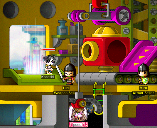 pudu is grabbed by the claw machine in the Lūdi armoury