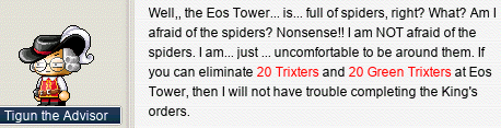 Tigun the Advisor is NOT afraid of the spiders