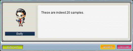 Betty: These are indeed 20 samples.