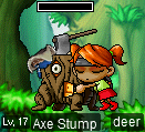 deer manifests a Blue Robin Hat from an Axe Stump