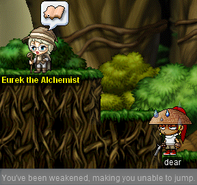 dear cannot climb the Sleepywood steps (You’ve been weakened, making you unable to jump.)