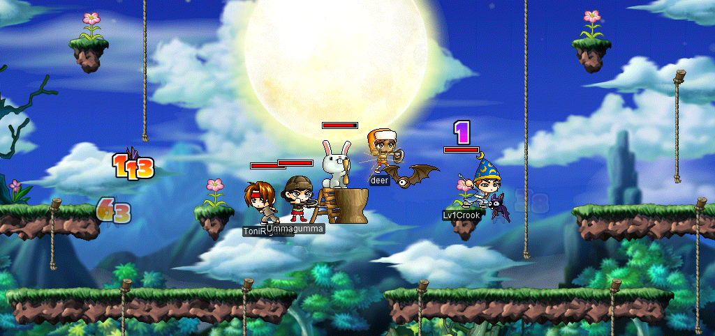 ToniRigatoni, Ummagumma, deer, & Lv1Crook defending Moon Bunny