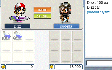 Buying 189⁢ Blue Potions from Dizz