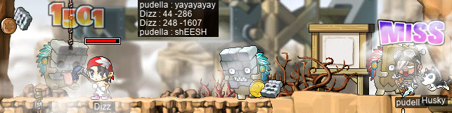 Dizz uses the Maroon Mop for the first time, dealing 1501 damage to a Rocky Mask