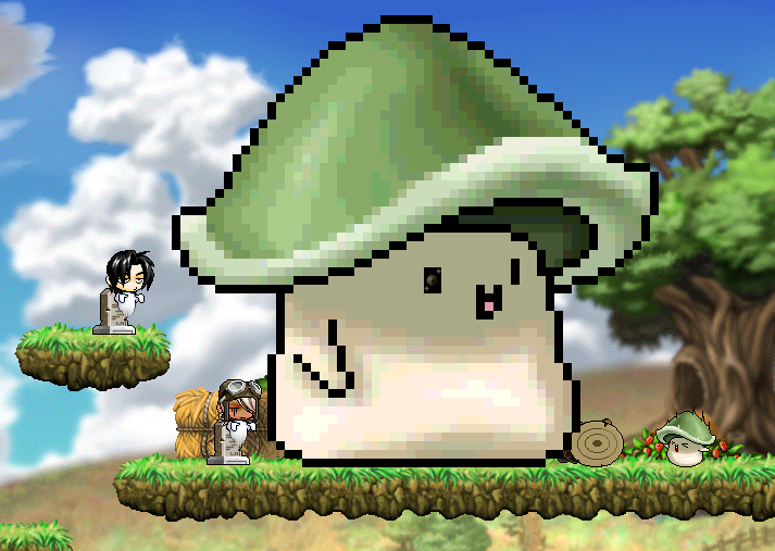 The Grushie boss increases in size eightfold and slays Vajra, pudella, & a Stump