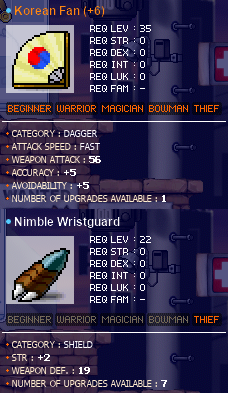 KFan & Nimble Wristguard stats