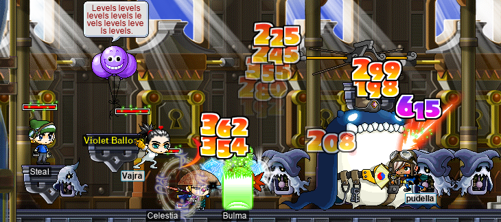 Bulma, pudella, SteaI, Celestia, & Vajra vs. Alishar (Violet Balloon: Levels levels levels levels levels levels levels levels.)