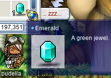Emerald: A green jewel.