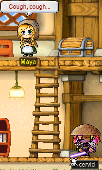 cervid obtains a Brown Bamboo Hat from Maya (Maya: Cough, cough…)