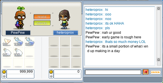 Trade window with PewPew
