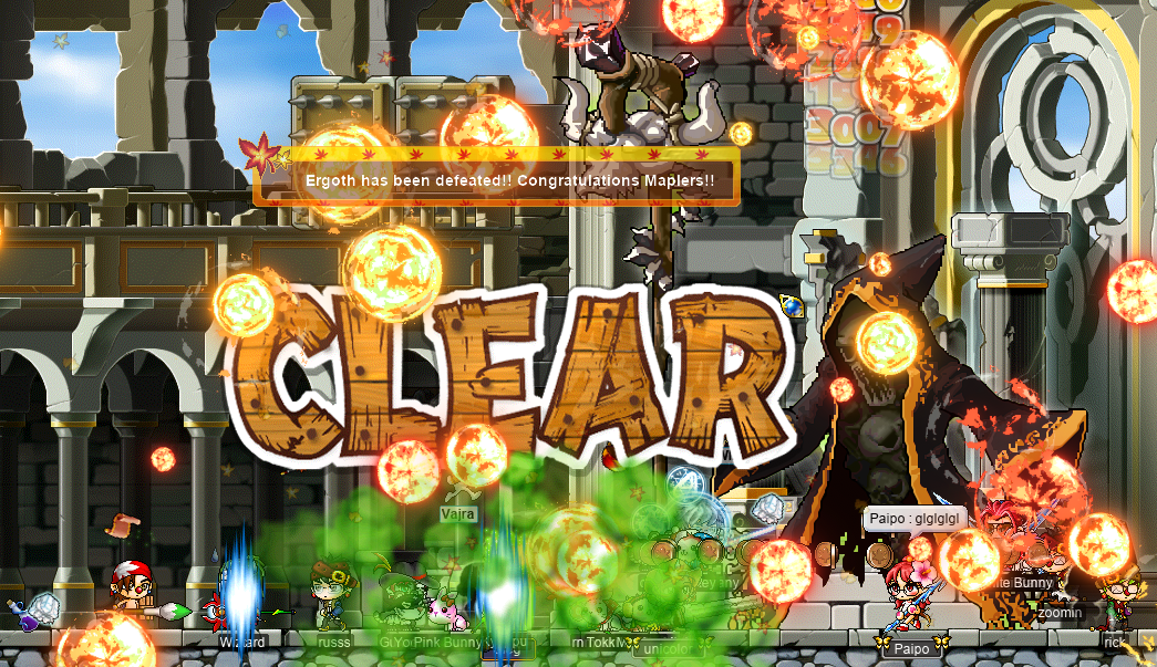Ergoth has been defeated!! Congratulations Maplers!! (Paipo: glglglgl) Ergoth has been defeated!! Congratulations Maplers!! (Paipo: glglglgl)