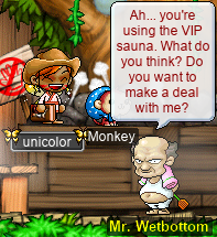 unicolor gets the Sauna Robe! (Mr. Wetbottom: Ah… you’re using the VIP Sauna. What do you think? Do you want to make a deal with me?) unicolor gets the Sauna Robe! (Mr. Wetbottom: Ah… you’re using the VIP Sauna. What do you think? Do you want to make a deal with me?)