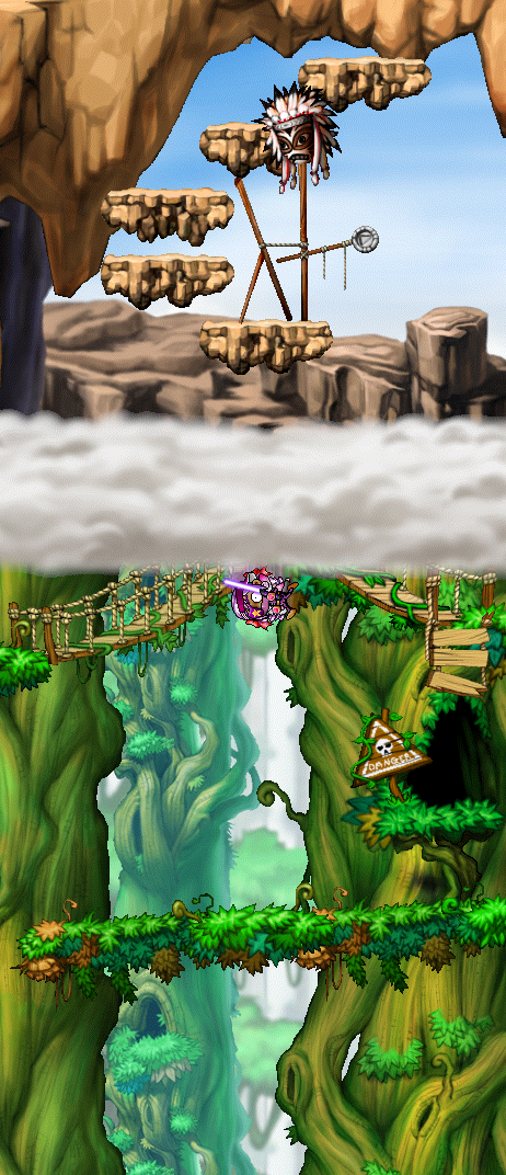 cervid falling from WRMIV to The Forest North of Ellinia