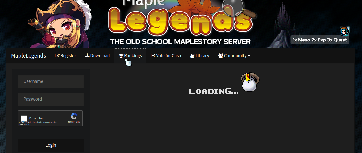 The MapleLegends rankings do not work