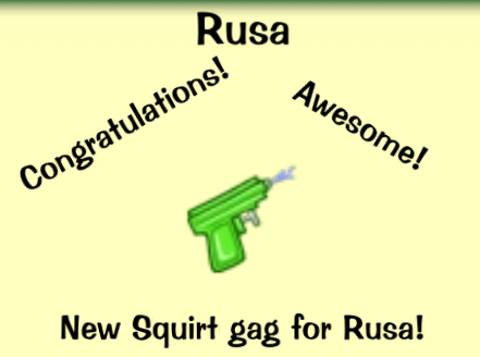 Rusa unlocks the Squirt Gun!